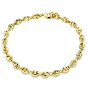 Gold Filled Fancy Anklet Puff Mariner Design Polished Finish Golden Tone