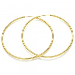 Gold Filled Medium Hoop Polished Finish Golden Tone