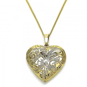 Gold Filled Pendant Necklace Heart Polished Finish Design Polished Finish Golden Tone