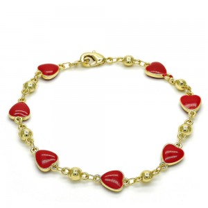 Gold Filled Fancy Bracelet Heart Design Golden Tone