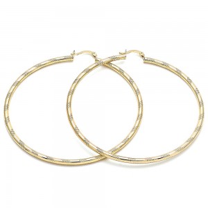 Gold Filled 3mmx80mm Extra Large Hoop Polished Golden Tone