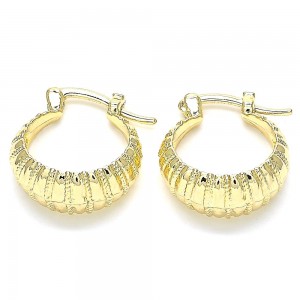 Gold Filled 9x20mm Medium Hoop Polished Finish Golden Tone