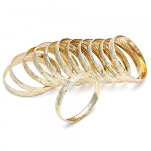 Gold Filled Dozen Bangles Golden Tone Size 2 - 1.75 Diameter