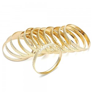 Gold Filled Stackable Dozen Bangles Golden Tone Size 3 - 2.00 Diameter
