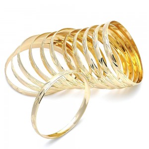 Gold Filled Dozen Bangles Golden Tone Size 5 - 2.50 Diameter