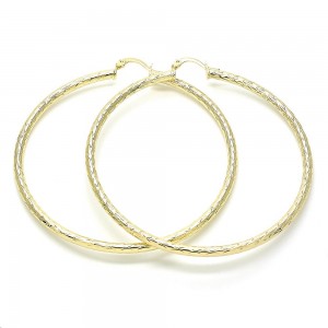 Gold Filled 70mm Extra Large Hoop Earrings Polished Finish Golden Tone