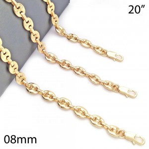 Gold Filled 20 Inches Basic Necklace Puff Mariner Design Polished Finish Golden Tone