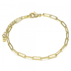 Gold Filled Basic Bracelet  Paperclip Design Polished Golden Finish 3 MM Thickness 7 Inches Length