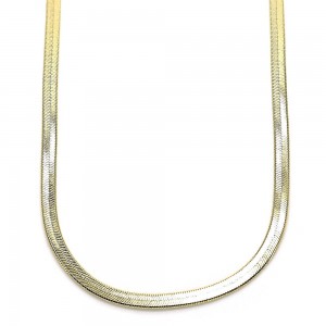 Gold Filled Basic Necklace Herringbone Design Golden Tone
