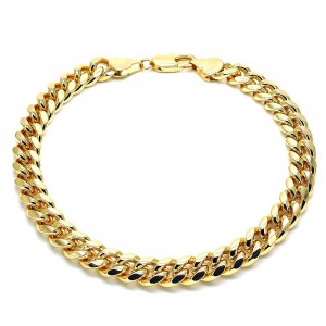 Gold Filled Anklet Miami Cuban Design Polished Golden Finish 230 Gauge 08 MM Thickness 10 Inches Length