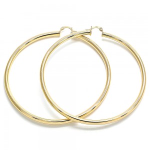 Gold Filled 2x90mm Extra Large Hoop Polished Finish Golden Tone