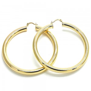 Gold Filled 6x70mm Extra Large Hoop Polished Finish Golden Tone