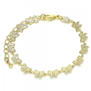 Gold Filled Fancy Bracelet Butterfly Design Polished Finish Golden Tone