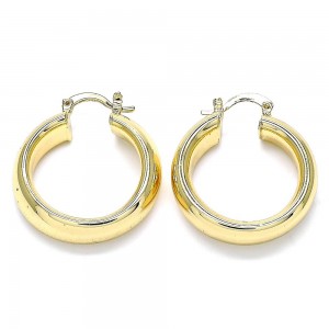 Gold Filled Medium Hoop Polished Finish Golden Tone 33.0 x 30.0 x 7.7 mm