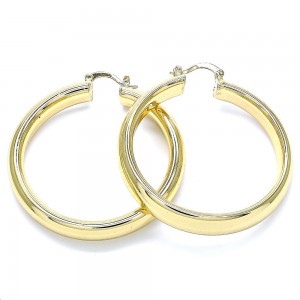 Gold Filled Large Hoop Polished Finish Golden Tone 55.0 x 50.0 x 8.0 mm