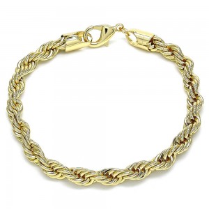 Gold Filled 8 Inches Basic Bracelet Rope Design Polished Finish Golden Tone