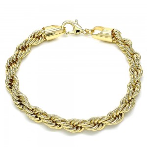 Gold Filled Basic Bracelet Rope Design Polished Finish Golden Tone