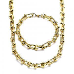 Gold Filled Necklace and Bracelet Polished Finish Golden Tone