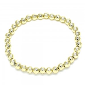 Gold Filled 6mm Fancy Bracelet and Ball Polished Finish Golden Tone