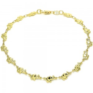 Gold Filled Fancy Bracelet Elephant Design Polished Finish Golden Tone