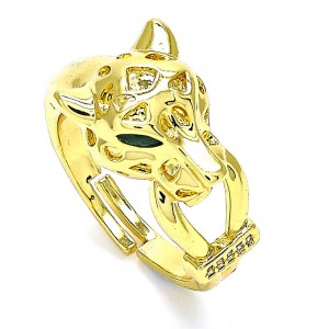 Gold Filled Panther Ring With Cubic Zirconia Polished Finish Golden Tone (One size fits all)