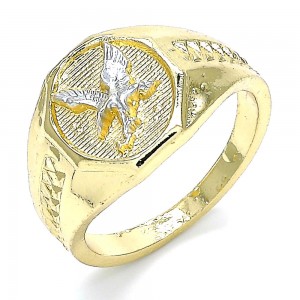 Gold Filled Men's Ring Eagle Design Polished Two Tone