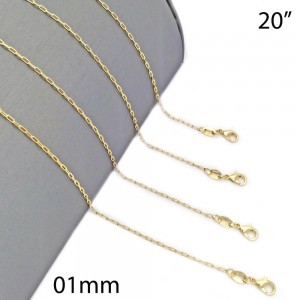 Gold Filled Necklace Paperclip Design Polished Golden Finish 050 Gauge 1 MM Thickness 20 Inches Length