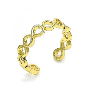 Gold Filled Elegant Ring Infinity Design Polished Finish Golden Tone (One size fits all)
