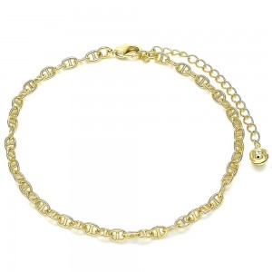 Gold Filled Basic Anklet Mariner Design Polished Finish Golden Tone