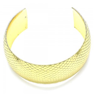 Gold Finish Cuff Bangle Polished Golden Tone