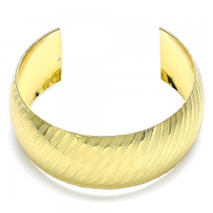 Gold Finish Cuff Bangle Polished Golden Tone