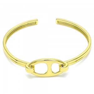 Gold Filled Individual Bangle Puff Mariner Design Polished Finish Golden Tone