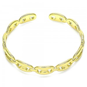 Gold Filled Individual Bangle Puff Mariner Design Polished Finish Golden Tone