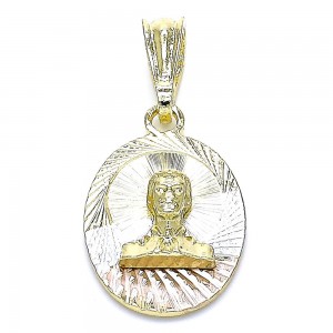 Gold Filled Religious Pendant Diamond Cutting Finish Tri Tone