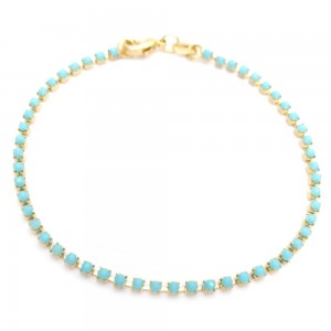 Gold Filled 2MM Tennis Bracelet Polished Golden Tone