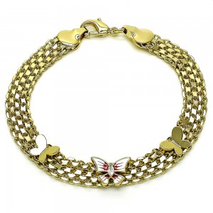 Gold Filled Fancy Bracelet Butterfly Design Polished Finish Golden Tone