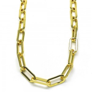Gold Filled Necklace Paperclip Design Polished Golden Finish 16 Inches Length