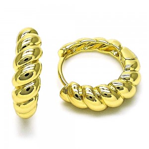 Gold Filled Huggie Hoop Style Twist Design Polished Golden Finish 