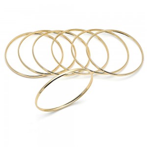 Gold Filled Semanario Bangle Polished Golden Finish 3 MM Thickness