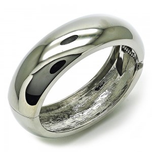 Gold Filled Bangle Polished Rhodium Finish 21 MM Thickness Size 4 2.25 Diameter