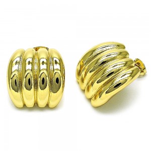 Gold Filled Stud Earring Hollow Design Polished Golden Finish