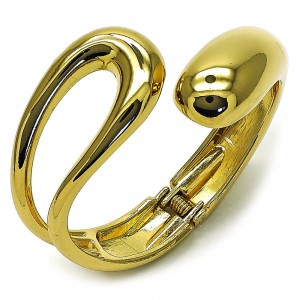 Gold Filled Bangle Teardrop Design Polished Golden Finish 45 MM Thickness Size 5 2.50 Diameter