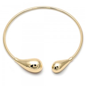 Gold Filled Fancy Necklace Teardrop and Hollow Design Polished Golden Finish 3 MM Thickness 17 Inches Length