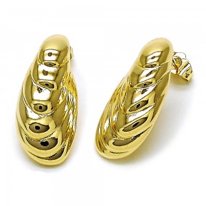 Gold Filled Stud Earring Shell Design Polished Golden Finish