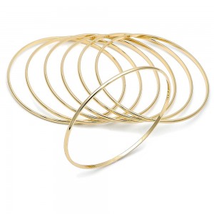 Gold Filled Semanario Bangles Polished Golden Finish 2 MM Thickness