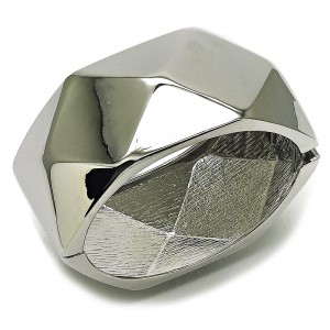 Gold Filled Bangle Polished Rhodium Finish 35 MM Thickness Size 5 2.50 Diameter