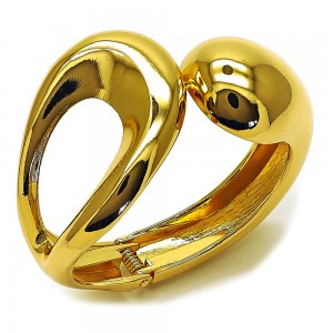 Gold Filled Bangle Teardrop Design Polished Golden Finish 45 MM Thickness Size 5 2.50 Diameter