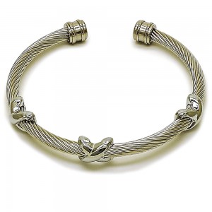 Stainless Steel Infinite Design Bangle Polished,Steel Finish 4 MM Thickness One size fits all