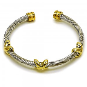 Stainless Steel Bangle Infinite Design Polished Two Tone 4 MM Thickness One size fits all