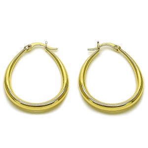 Gold Filled Medium Hoop Teardrop and Hollow Design Polished Golden Finish
